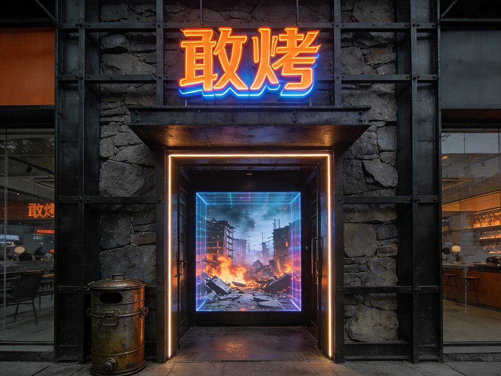 網紅烤肉店暗黑科技風